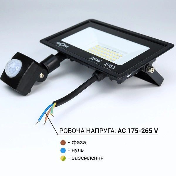 Світлодіодний прожектор Biom 30W 6200K S6-SMD-30-SlimSensor IP65 S6-SMD-30-SLIM-S фото