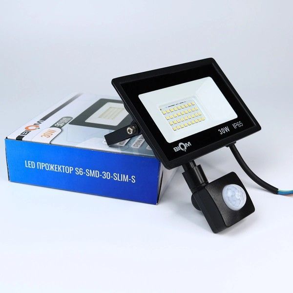 Світлодіодний прожектор Biom 30W 6200K S6-SMD-30-SlimSensor IP65 S6-SMD-30-SLIM-S фото