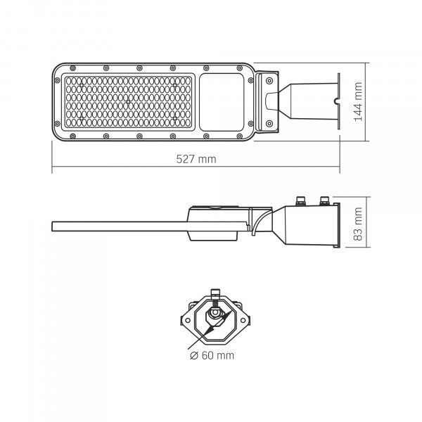 LED ліхтар вуличний VIDEX IP65 SLE17 100W 11000Lm 5000K 220V VL-SLE17-1005 фото