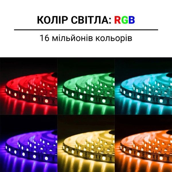 Светодиодная лента RGB Biom ST-12-5050-60-RGB 12V (Standard) ST-12-5050-60-RGB-20 фото