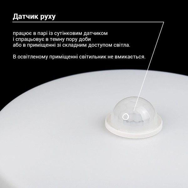 LED світильник накладний Biom BYR-04-18-5-IR 18W 5000K з ІЧ датчиком руху BYR-04-18-5-IR фото