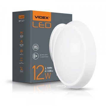 LED світильник вологозахищений VIDEX 12W 5000K IP65 овальний з датчиком білий VL-BHO-125PW-S фото