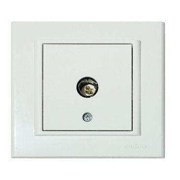 Розетка ТВ прохідна біла MINA 401-010300-224 фото
