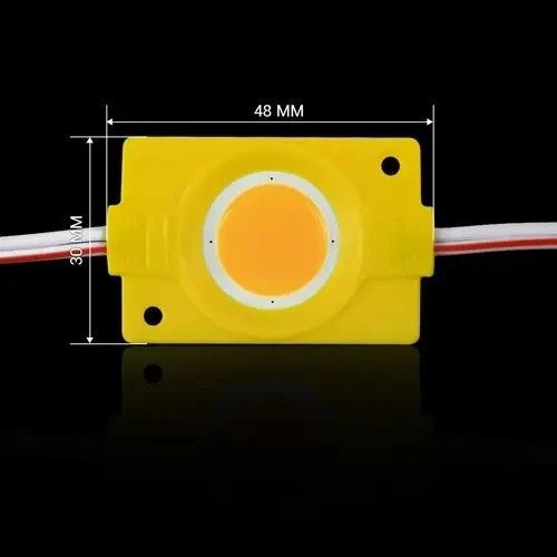 Світлодіодний модуль Biom BRT COB 2.4W круглий YELLOW, 12В, IP65 жовтий LM-12-2.4-COB-4530-Y фото
