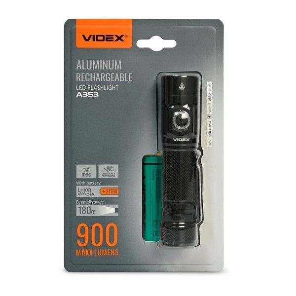 Портативний світлодіодний ліхтарик VIDEX VLF-A353 900Lm 5000K VLF-A353 фото