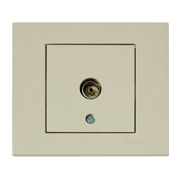 Розетка ТВ прохідна кремова GRANO 400-020300-224 фото