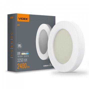 LED світильник вологозахищений круглий VIDEX ART 30W 5000K IP65 білий VL-BHFR-305 фото