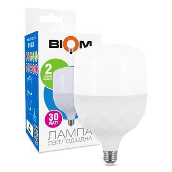 Світлодіодна лампа Biom HP-2-30-6 30W T80 E27 6500K Економ HP-2-30-6 фото