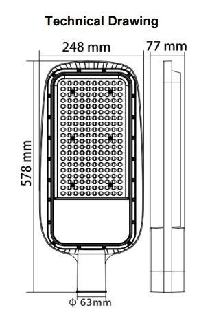 Уличный LED светильник TEXAS-200 200W 6400K IP65 серый 074-012-0200-030 фото