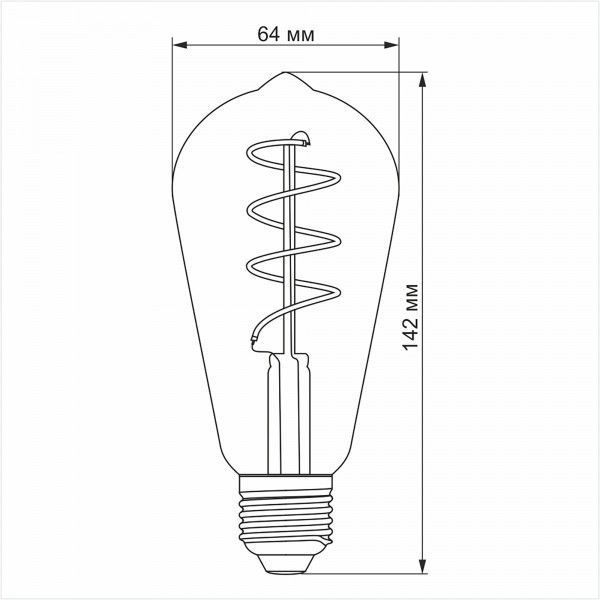 LED лампа VIDEX Filament ST64FASD 5W E27 2200K домерная бронза VL-ST64FASD-05272 фото