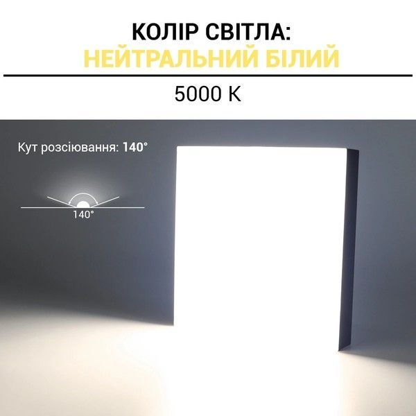 LED світильник накладний Biom 18W 5000K IP40 квадратний чорний (NL-2-S18-B-5) NL-2-S18-B-5 фото