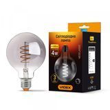 LED лампа VIDEX Filament G95FGD 4W E27 2100K дімерна графіт VL-G95FGD-04272 фото