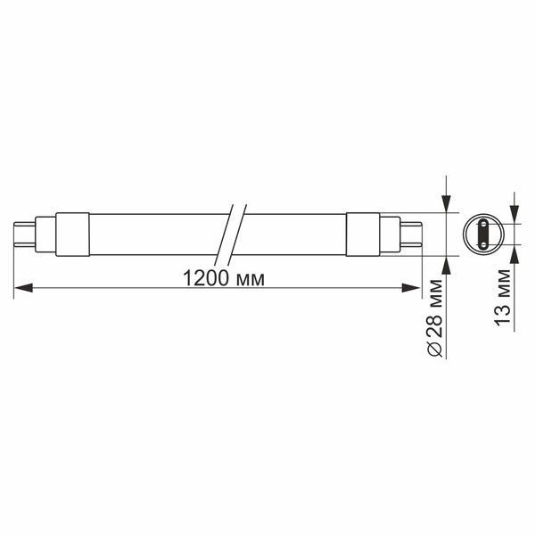 LED лампа VIDEX T8b 18W 1.2M 4100K матова VL-T8b-18124 фото