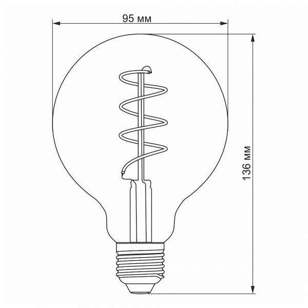 LED лампа VIDEX Filament G95FASD 5W E27 2200K домерная бронза VL-G95FASD-05272 фото