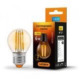 LED лампа VIDEX Filament G45FA 6W E27 2200K бронза VL-G45FA-06272 фото