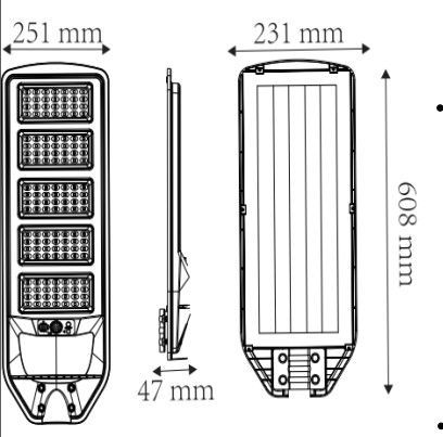 Автономный уличный LED светильник GRAND PRO-300 300W 6400K с солнечной панелью и PIR-сенсором 074-009-2300-020 фото