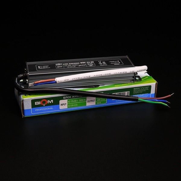 Блок живлення герметичний Biom Professional 60W 24V 2.5A IP67 (WBP-24-60) WBP-24-60 фото
